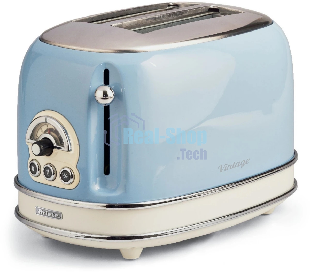 Тостер Ariete Vintage 155 голубой, 810 Вт, 2 слота