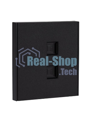 Розетка Kranz STRONG компьютерная двойная RJ45+RJ45 кат6 с/у антрацит