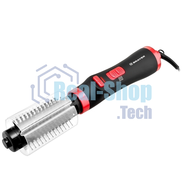 Фен-щетка BRAYER BR3133RD черный/красный, 1000 Вт, 40 мм