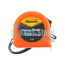 Рулетка Sparta Classic, 7.5 м х 24 мм, пластиковый корпус