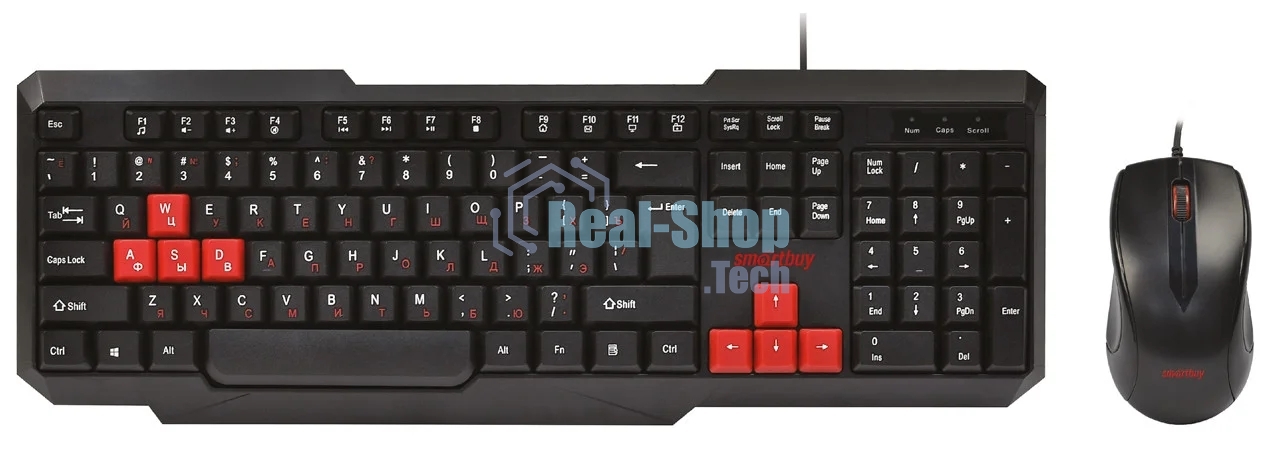 Комплект клавиатура+мышь Smartbuy ONE 230346AG беспроводной, USB, 1200 DPI, чёрный