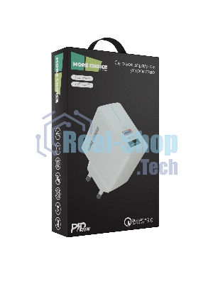 Сетевое зарядное устройство MORE CHOICE NC61 СЗУ 1USB+1USB-C 3.0A PD 20W+QC3.0 быстрая зарядка белый