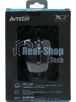 Мышь проводная A4Tech X87 черный, 2400 dpi, USB, кнопки - 8