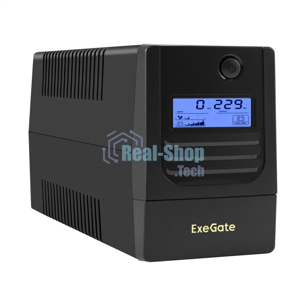 Источник бесперебойного питания ExeGate Smart LB-450.LCD.AVR.2SH (450VA/270W, LCD, AVR, 2*Schuko, батарея 12V 4.5Ah, Black)