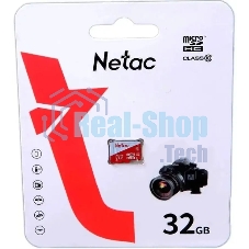Флеш карта Netac P500 ECO 32Gb MicroSDHC C10 up to 80Mb/s, retail pack card only