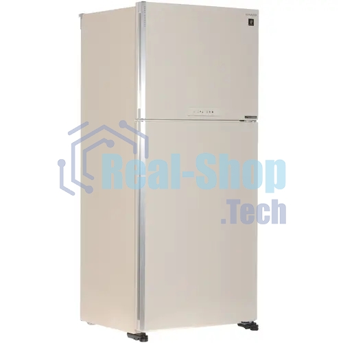 Холодильник Sharp SJ-XG55PMBE бежевый двухкамерный 394/162л морозилка сверху, No Frost