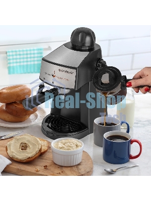 Кофеварка рожковая Endever Costa-1050 черный/стальной, исп. кофе - молотый, 0,2 л, 900 Вт, 5 бар