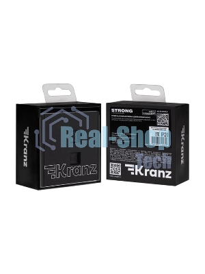 Розетка Kranz STRONG компьютерная двойная RJ45+RJ45 кат6 с/у антрацит