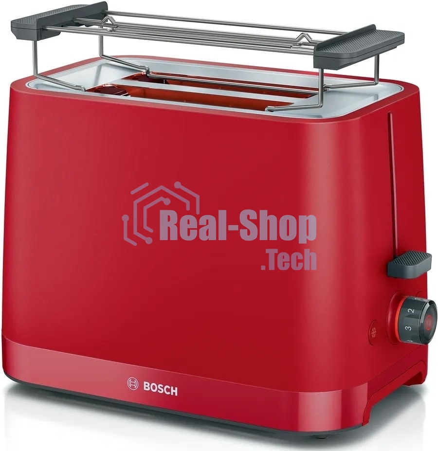 Тостер Bosch TAT3M124 красный, 950 Вт, 2 слота
