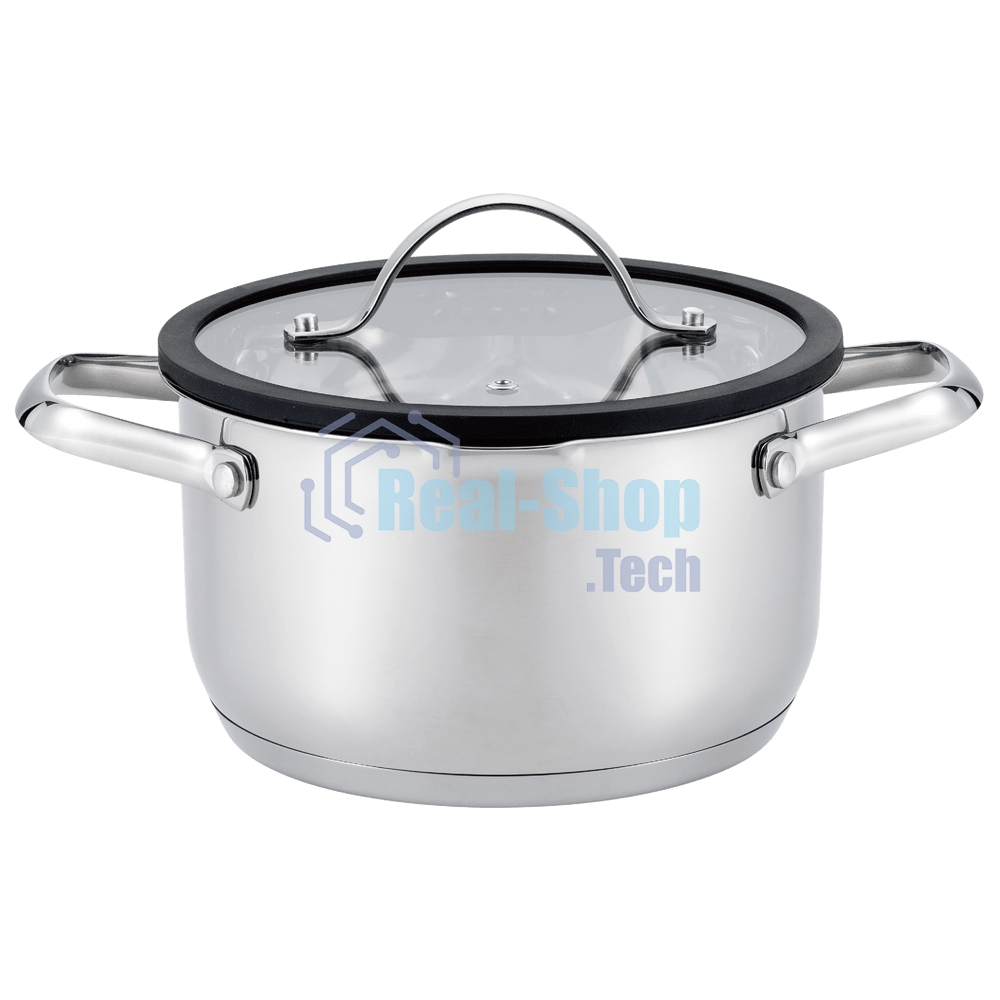 Кастрюля MAUNFELD ORIANA MF40RN01CR из нержавеющей стали со стеклянной крышкой, 20 см, 3,6 л