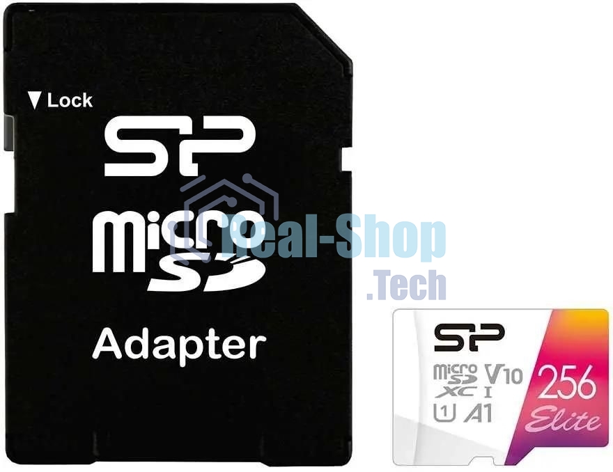 Флеш карта microSD 256Gb Silicon Power Elite A1 microSDXC Class 10 UHS-I U3 100 Mb/s (SD адаптер)
