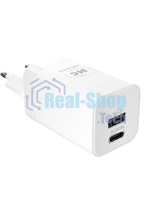 Сетевое зарядное устройство MORE CHOICE NC85i 1USB+1Type-C 3.0A PD 20W+QC3.0 для Lightning 8-pin Type-C, белый