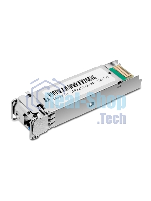 Модуль TP-Link SFP 1000Base-BX WDM Bi-Directional SFP module, TX: 1310 nm and RX: 1550 nm, 1 LC Simplex port, up to 2 km transmission distance in 9/125 μm SMF (Single-Mode Fiber), Supports Digital Diagnostic Monitoring (DDM).
