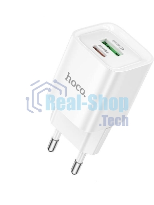 Сетевое зарядное устройство HOCO C147A 1USB+1Type-C 3.0A PD 20W+QC3.0, белый