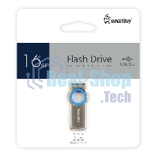 Флешка USB SmartBuy MC2 Metal Blue (SB016GbMC2), 16Gb, USB 2.0, R/W 25/15, синий/серебристый