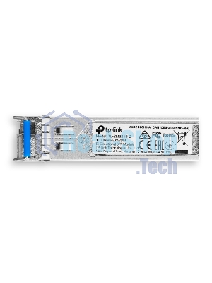 Модуль TP-Link SFP 1000Base-BX WDM Bi-Directional SFP module, TX: 1310 nm and RX: 1550 nm, 1 LC Simplex port, up to 2 km transmission distance in 9/125 μm SMF (Single-Mode Fiber), Supports Digital Diagnostic Monitoring (DDM).