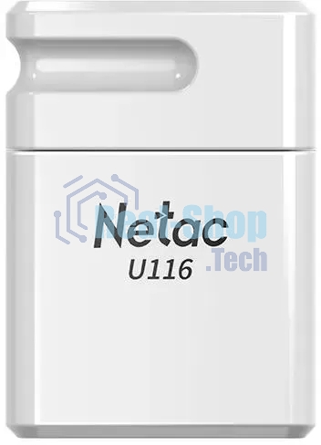 Флешка USB Netac U116 mini (NT03U116N-016G-32WH), 16Gb, USB 3.2, R/W 90/30, белый