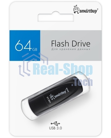 Флешка USB SmartBuy Scout black (SB064Gb3SCK), 64Gb, USB 3.0/3.1, R/W 100/40, черный