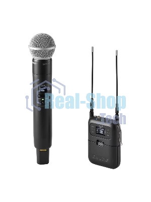 Ручной передатчик SHURE SLXD2/SM58=-H56 с капсюлем SM58. Частота UHF 518-562 МГц