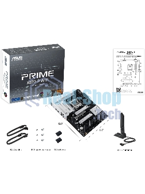 Материнская плата ASUS PRIME X870-P WIFI, AM5, AMD X870, 4xDDR5, 2xSATA, 4xM.2, 1xPCI-E 5.0 x16, 2xPCI-E 4.0 x1, 1xHDMI, 2xUSB-C, 1x 2.5Gb LAN, 4xUSB-A 3.2 Gen 1, 1xUSB-A 3.2 Gen 2, 4xUSB-A 2.0, 3x3.5 мм, 7.1, 1xWi-Fi 7, ATX