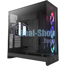 Компьютерный корпус без блока питания Case NZXT H9 Flow RGb (2025), Midi-Tower, TG, 3x140мм RGb + 1x120мм, 2xUSB-A 3.2 + 1xUSB-C 3.2, E-ATX, ATX, mATX, mITX черный