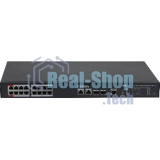 Коммутатор Dahua DH-S4220-16GT-190, 16×1 Гбит/с + 2×1 Гбит/с + 2×1 Гбит/с SFP, управляемый