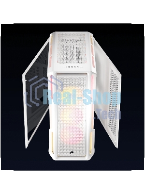Компьютерный корпус без блока питания Case Corsair iCUE LINK 5000T LX RGB, Midi-Tower, TG, 3x120мм RGB, 4xUSB-A 3.2, 1xUSB 3.2 Type-C, E-ATX, ATX, mATX, mITX White