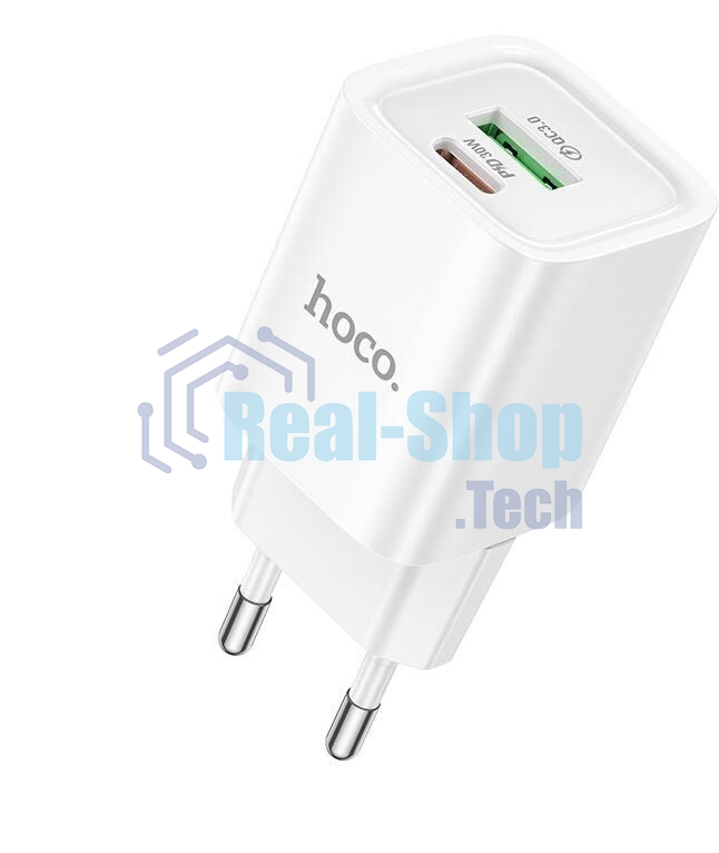 Сетевое зарядное устройство HOCO C149A 1USB+1Type-C 3.0A PD 30W+QC3.0, белый