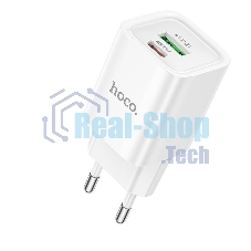 Сетевое зарядное устройство HOCO C149A 1USB+1Type-C 3.0A PD 30W+QC3.0, белый Сетевое зарядное устройство HOCO C149A 1USB+1Type-C 3.0A PD 30W+QC3.0, белый