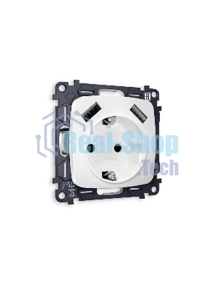 Комплект механизма электрической розетки OMEGA Белый матовый 2USB A+A 18W (быстрая зарядка) с/з QUANT (OP1290, VM155) MO129010