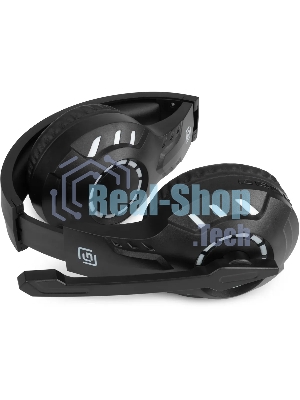 Гарнитура Oklick HS-L420G чёрный, беспроводная + проводная, Bluetooth, до 30 ч, подсветка