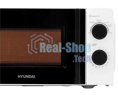 Микроволновая печь Hyundai HYM-M2047 белый, 20 л, 700 Вт, переключатели - поворотный механизм