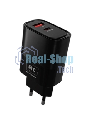 Сетевое зарядное устройство MORE CHOICE NC82a 1USB+1Type-C 3.0A PD 35W+QC3.0 для Type-C Type-C черный