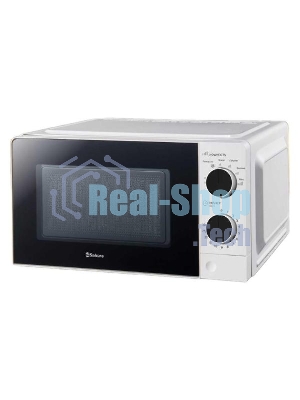 Микроволновая печь Sakura SA-7055W белый, 20 л, 700 Вт, переключатели - поворотный механизм