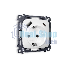 Комплект механизма электрической розетки OMEGA Белый матовый 2USB A+C 20W (быстрая зарядка) с/з QUANT (OP1300, VM160) MO130010