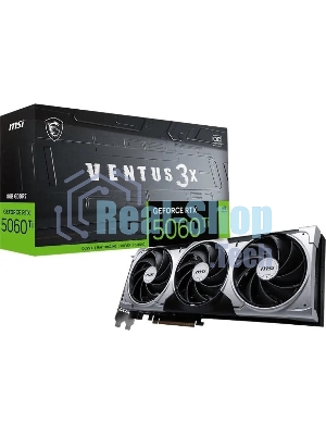 Видеокарта MSI RTX 5060 TI 8G VENTUS 3X OC, NVIDIA RTX 5060 Ti, 8 ГБ GDDR7, 128 бит, PCI-e 5.0, 1xHDMI, 3xDP, 2602 МГц