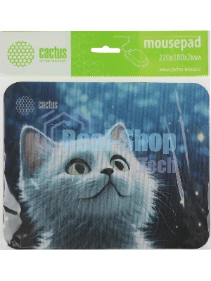 Коврик для мыши Cactus белый Cat 220x180x2мм (CS-MPC-P06XS)