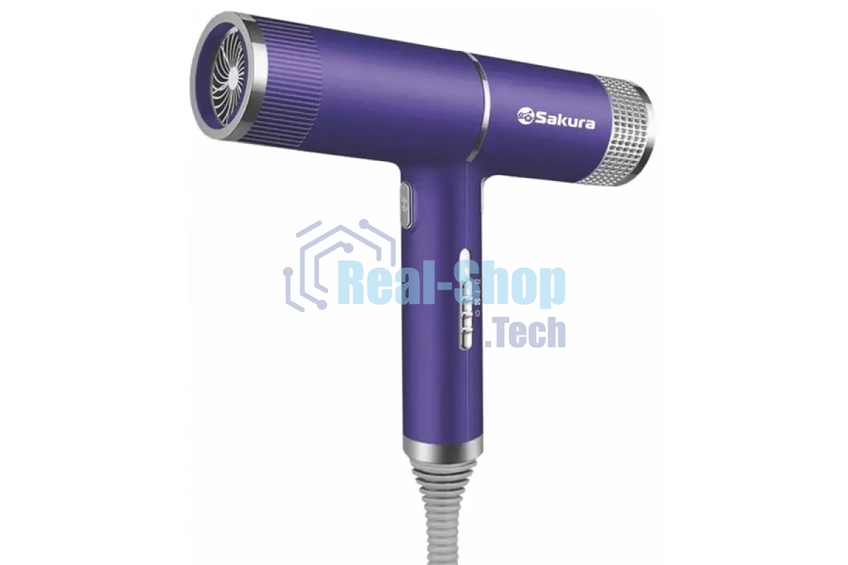 Фен SAKURA SA-4051V фиолетовый/серый, 1600 Вт, компактный
