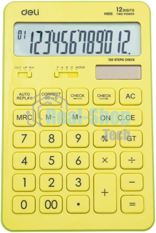 Калькулятор настольный Deli Touch EM01551 желтый 12-разр.