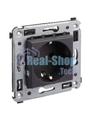 Розетка DKC Avanti 4412003 2P+E со шторками, 