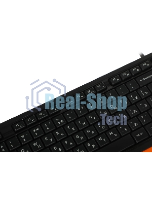 Комплект клавиатура+мышь A4Tech FStyler F1010 проводной, USB, 1600 DPI, чёрный/оранжевый