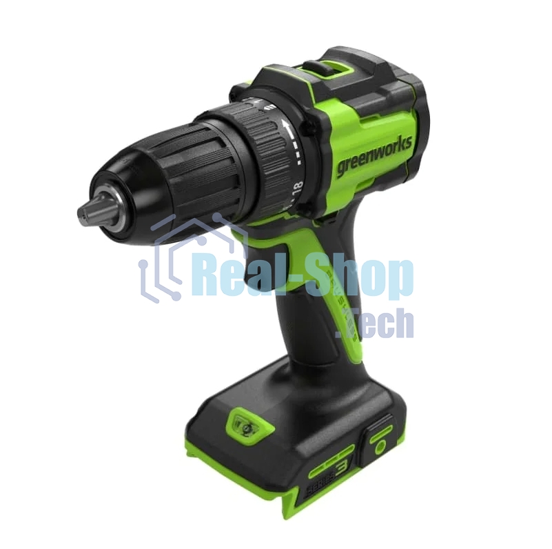 Дрель-шуруповерт GREENWORKS DD345, 24 В, 2 Ач, 45 Нм, бесщеточный