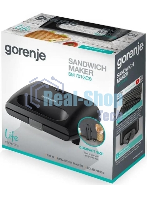 Гриль электрический Gorenje SM701GCB 700Вт черный