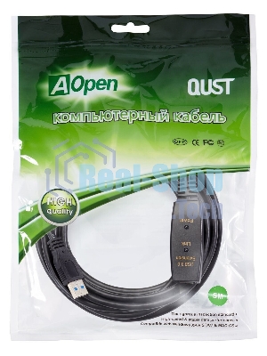Кабель-адаптер USB3.0-repeater Aopen, удлинительный активный Am-->Af 5м QUST/qust ACU827A-5M