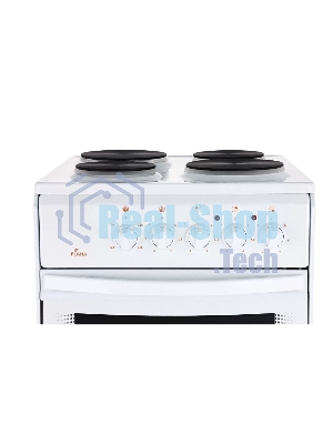 Плита электрическая Flama AE 1403 W белый, конфорок 4 шт, духовка 50 л, 50 см x 85 см x 60 см