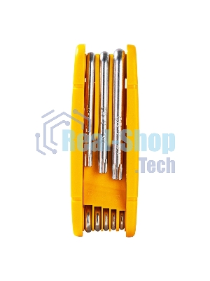 Набор складных шестигранных ключей TORX Deli DL234308 размеры T9,T10,T15,T20,T25,T27,T30,T40, пластиковый держатель
