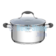 Кастрюля Maunfeld LAURA MCS40S08GR из нержавеющей стали со стеклянной крышкой, 22 см, 4 л.