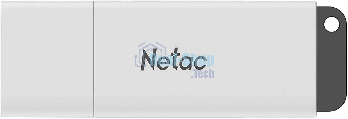 Флешка USB Netac U185 (NT03U185N-004G-20WH), 4Gb, USB 2.0, R/W 25/10, белый/серый