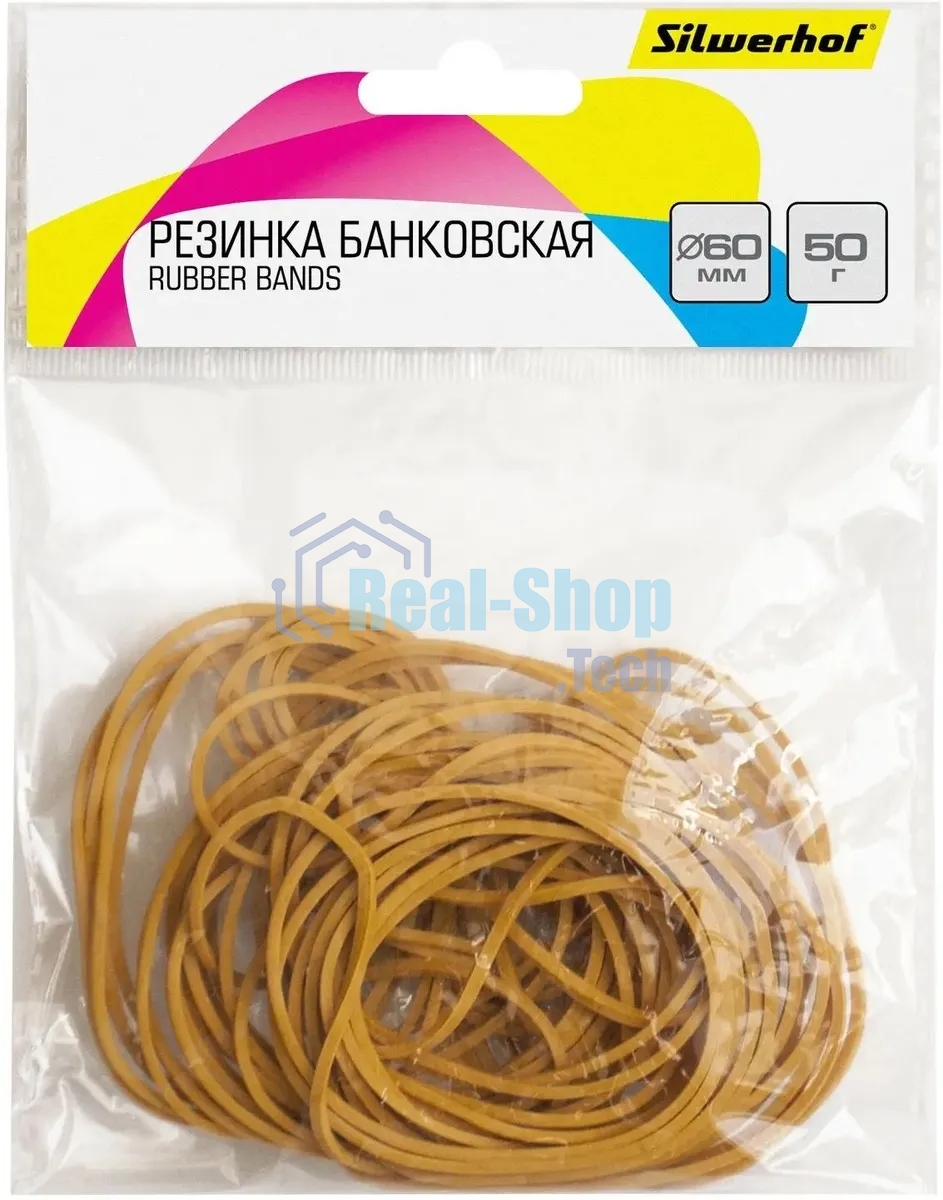 Резинки для купюр Silwerhof 189021 d=60 мм, ширина 2 мм, 50 гр, натуральный