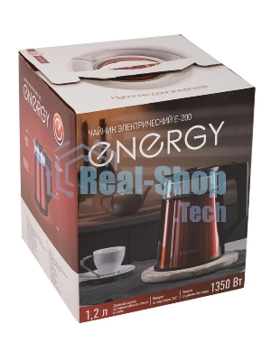 Чайник Energy E-200 (1,2 л), стекло, красный, двойной корпус